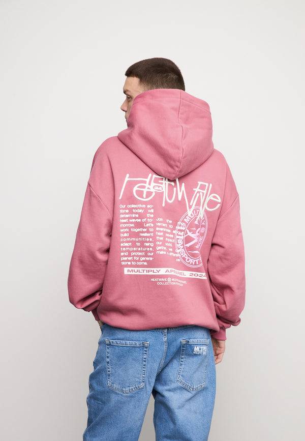 Multiply Spparel Oversize Hoodie OVERHEATING Rose Wine