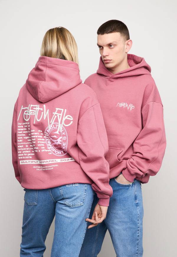 Multiply Spparel Oversize Hoodie OVERHEATING Rose Wine