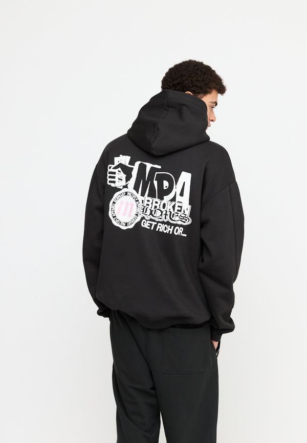 Multiply Spparel Oversize Hoodie SEPARATION Black Soda Washed