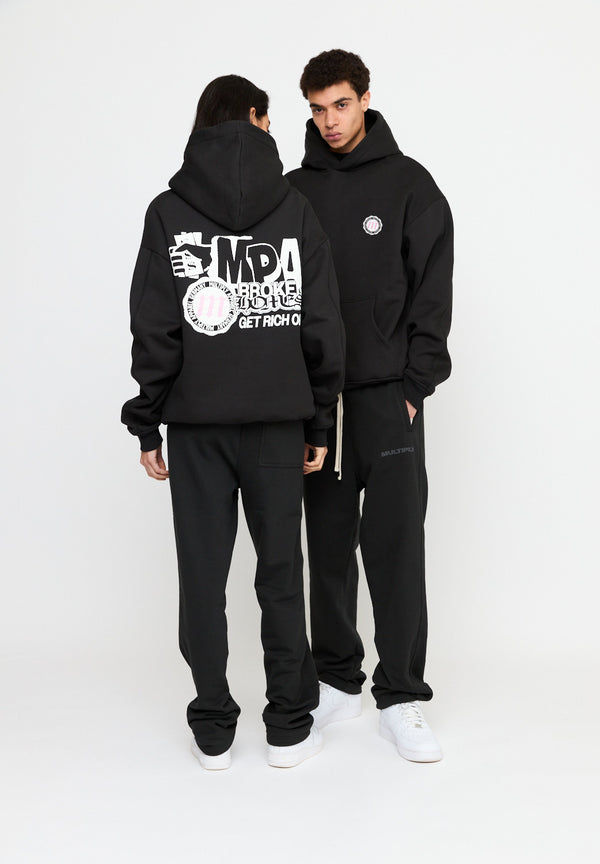 Multiply Spparel Oversize Hoodie SEPARATION Black Soda Washed