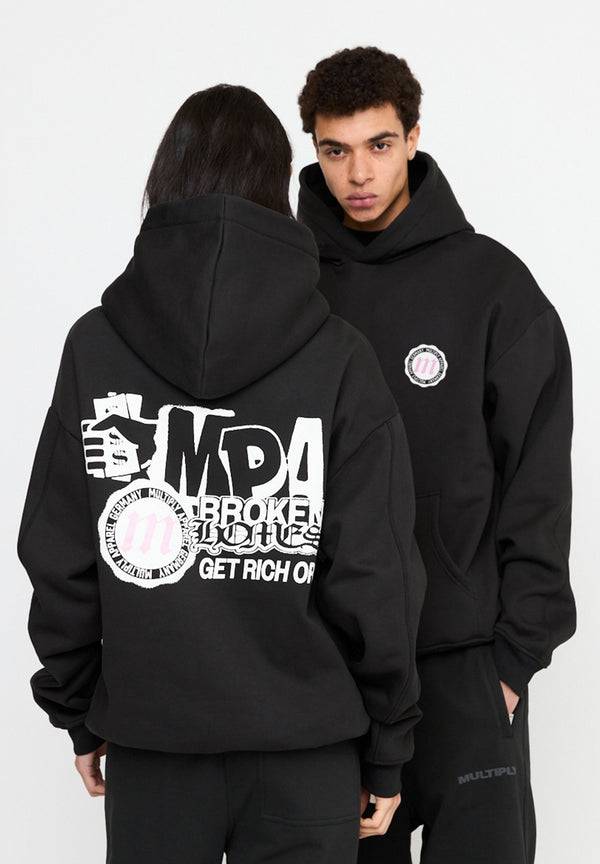 Multiply Spparel Oversize Hoodie SEPARATION Black Soda Washed