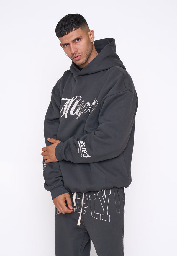 Multiply Spparel Oversize Hoodie STORIES Black Soda