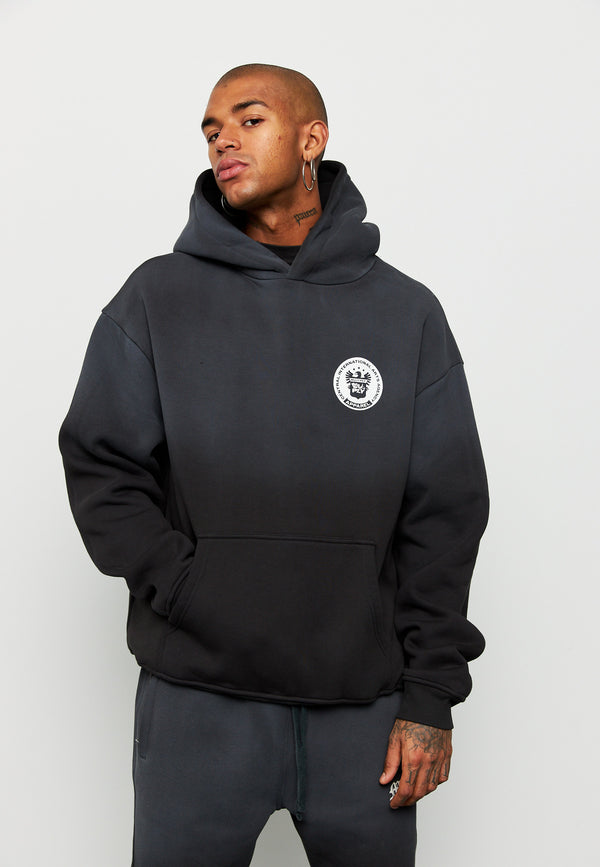 Multiply Spparel Oversize Hoodie SUSPICIOUS Black Soda Washed