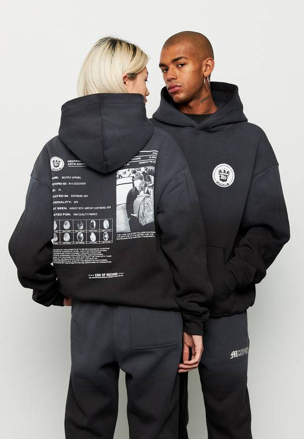 Multiply Spparel Oversize Hoodie SUSPICIOUS Black Soda Washed