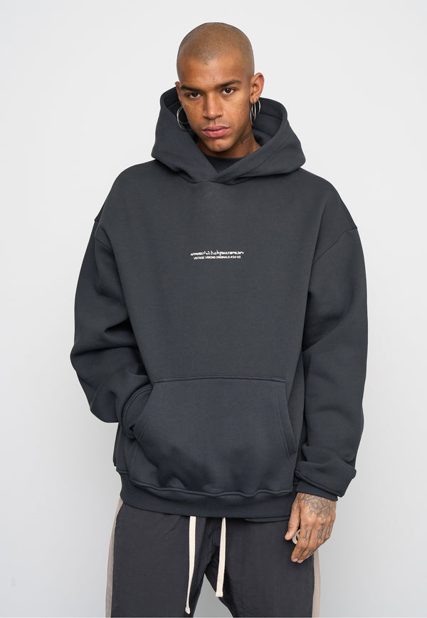 Multiply Spparel Oversize Hoodie V Visions Black Soda Washed