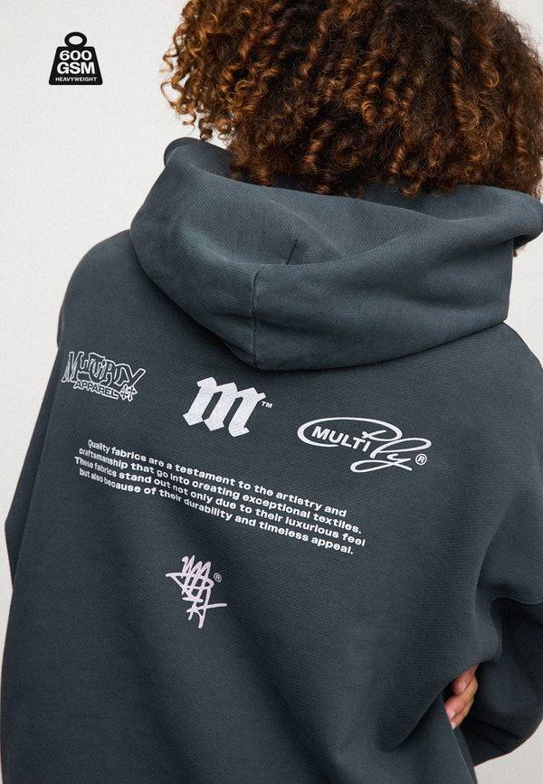 Multiply Spparel Oversize Hoodie WEIGHTY Black Soda