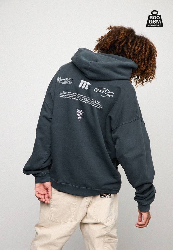 Multiply Spparel Oversize Hoodie WEIGHTY Black Soda