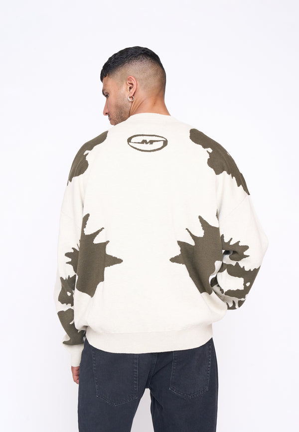 Multiply Spparel Oversize Knit Sweater URBAN White Swan Green