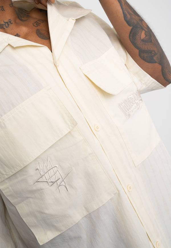 Multiply Spparel Oversize Shirt BARS White Asparagus