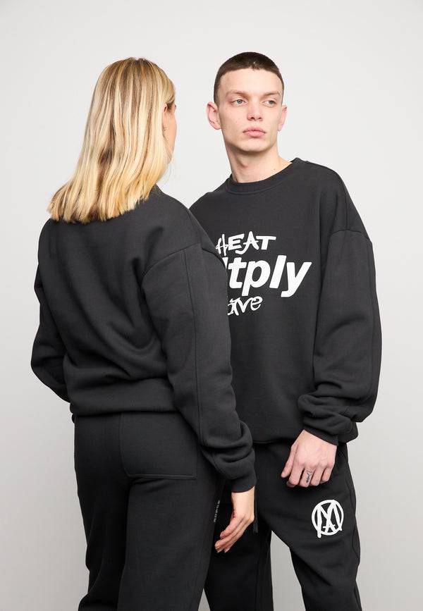 Multiply Spparel Oversize Sweatshirt MLTPLY WAVE Black Soda Washed