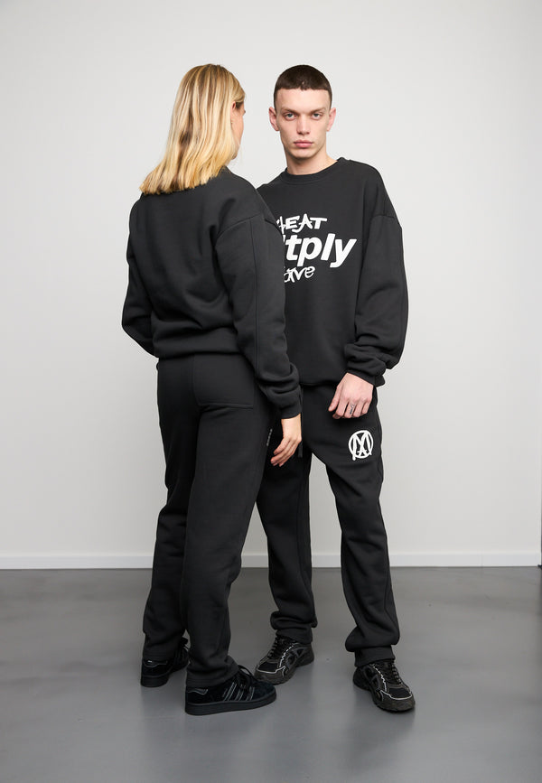 Multiply Spparel Oversize Sweatshirt MLTPLY WAVE Black Soda Washed