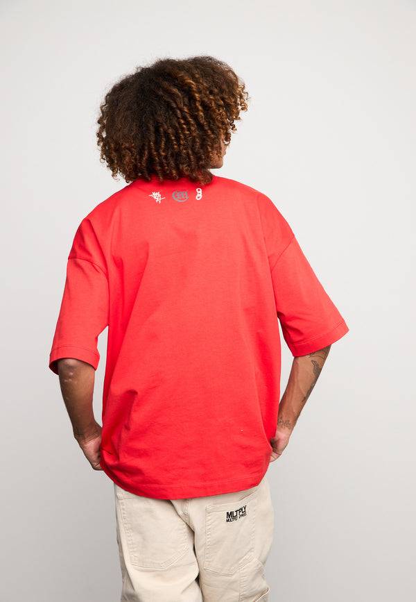 Multiply Spparel Oversize T-Shirt BAIL Flame Scarlet