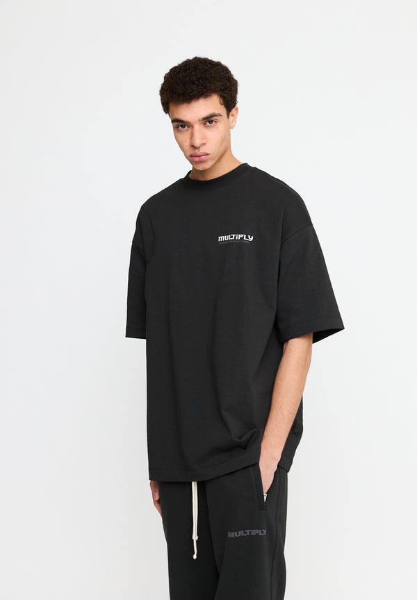 Multiply Spparel Oversize T-Shirt BROKEN IDENTITY Black Soda Washed