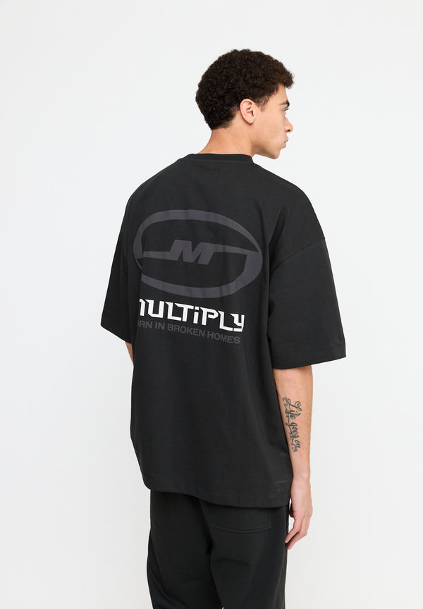 Multiply Spparel Oversize T-Shirt BROKEN IDENTITY Black Soda Washed