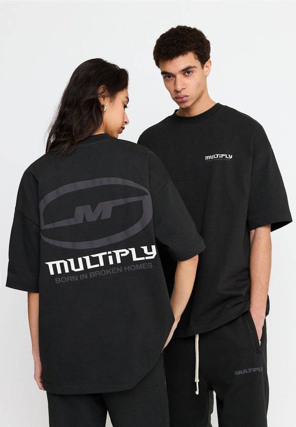Multiply Spparel Oversize T-Shirt BROKEN IDENTITY Black Soda Washed