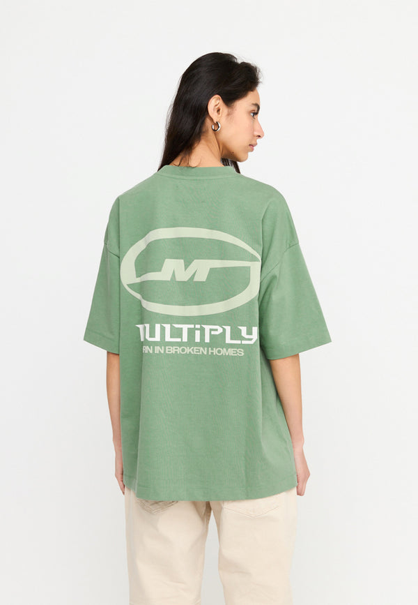 Multiply Spparel Oversize T-Shirt BROKEN IDENTITY Hedge Green