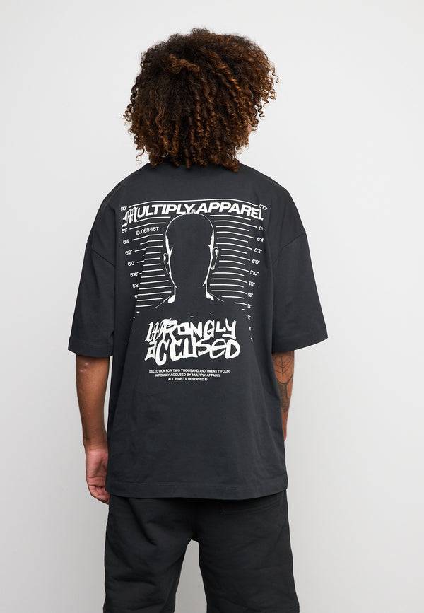 Multiply Spparel Oversize T-Shirt CALUMNY Black Soda Washed