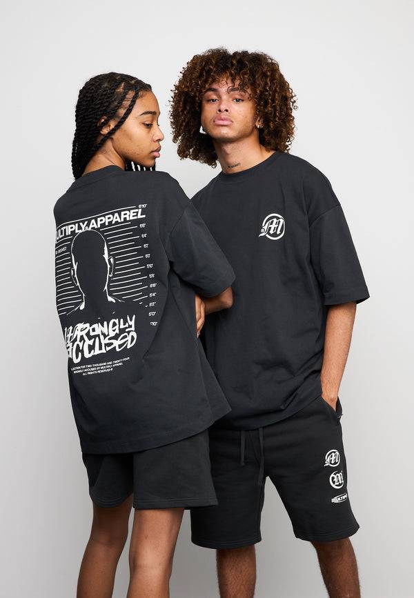 Multiply Spparel Oversize T-Shirt CALUMNY Black Soda Washed