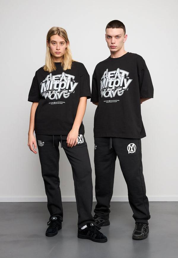 Multiply Spparel Oversize T-Shirt HEAT INDEX Black Soda Washed
