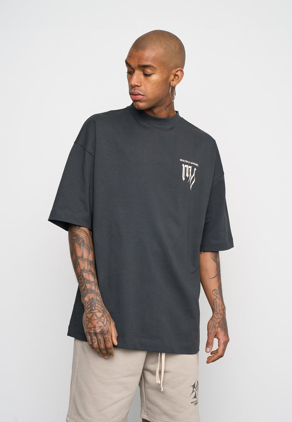 Multiply Spparel Oversize T-Shirt KICKFLIP Black Soda Washed