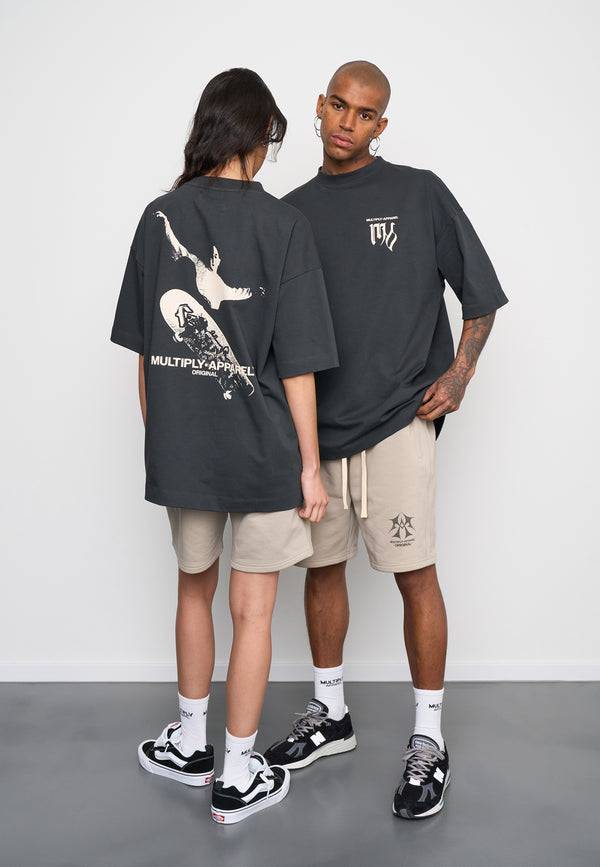 Multiply Spparel Oversize T-Shirt KICKFLIP Black Soda Washed