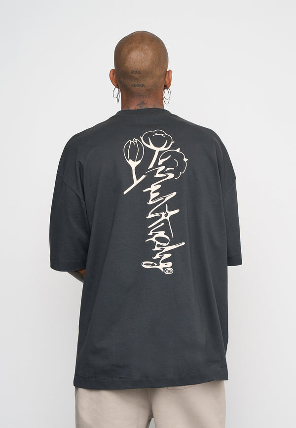 Multiply Spparel Oversize T-Shirt ROOTS Black Soda Washed