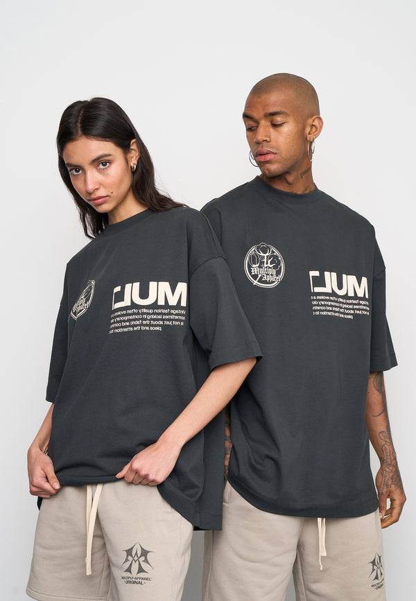 Multiply Spparel Oversize T-Shirt ROOTS Black Soda Washed