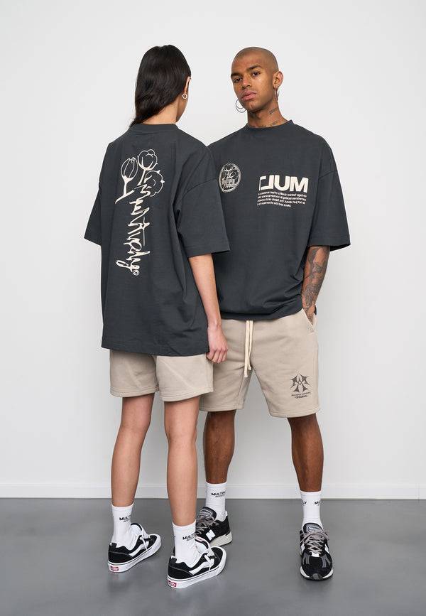 Multiply Spparel Oversize T-Shirt ROOTS Black Soda Washed