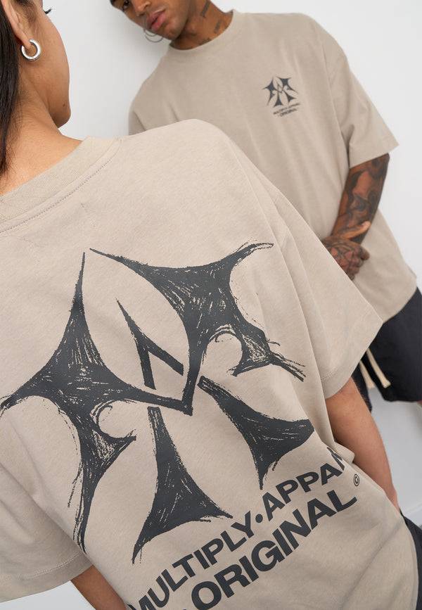 Multiply Spparel Oversize T-Shirt SKETCH Vintage Khaki
