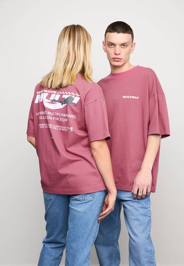 Multiply Spparel Oversize T-Shirt TAKE OFF Rose Wine