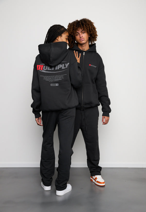 Multiply Spparel Oversize Zip Hoodie ACCUSED Black Soda Washed