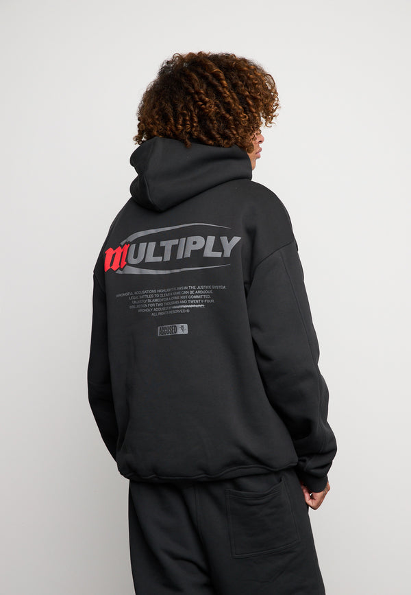 Multiply Spparel Oversize Zip Hoodie ACCUSED Black Soda Washed