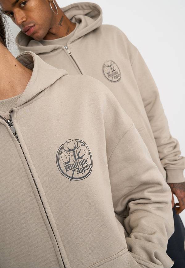 Multiply Spparel Oversize Zip Hoodie ANTIQUE Vintage Khaki