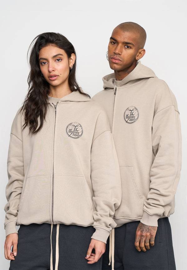 Multiply Spparel Oversize Zip Hoodie ANTIQUE Vintage Khaki