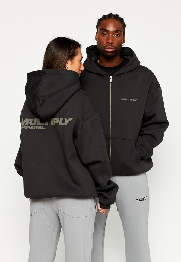 Multiply Spparel Oversize Zip Hoodie BASIQUE Black Soda