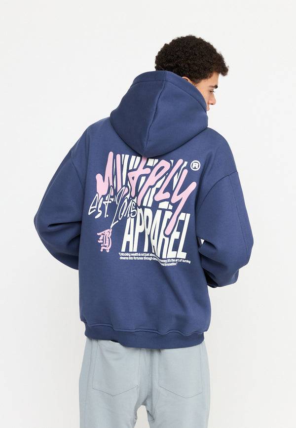 Multiply Spparel Oversize Zip Hoodie BETRAYAL Night Shadow
