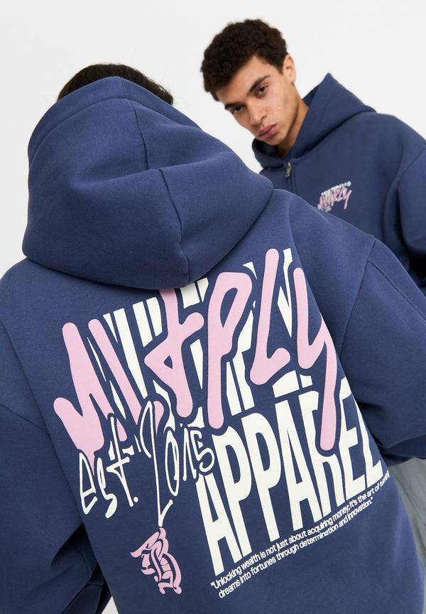 Multiply Spparel Oversize Zip Hoodie BETRAYAL Night Shadow