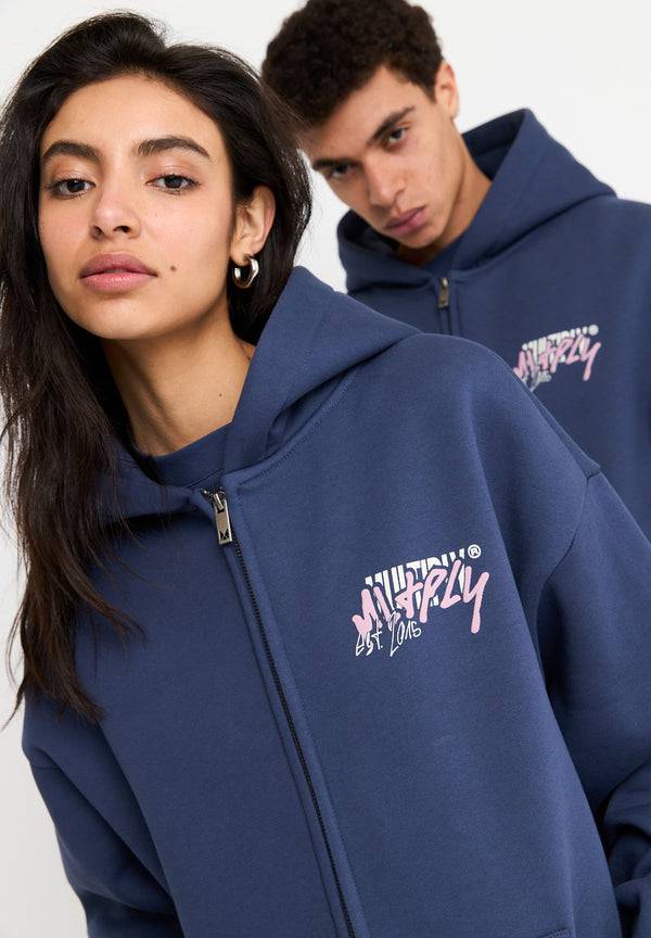 Multiply Spparel Oversize Zip Hoodie BETRAYAL Night Shadow