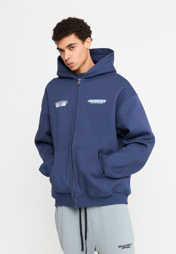 Multiply Spparel Oversize Zip Hoodie BROKEN HOMES Night Shadow