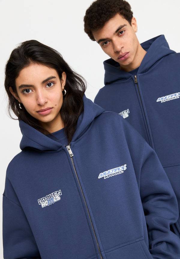 Multiply Spparel Oversize Zip Hoodie BROKEN HOMES Night Shadow