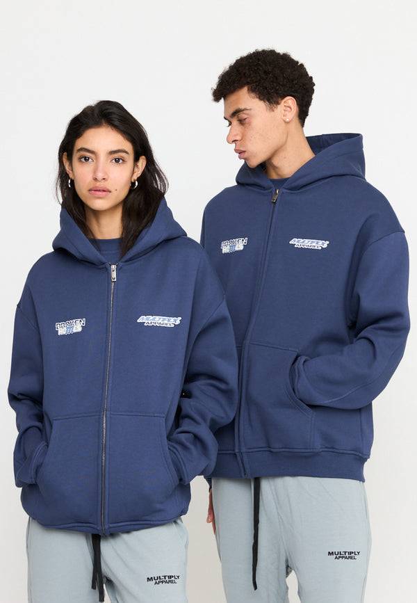 Multiply Spparel Oversize Zip Hoodie BROKEN HOMES Night Shadow
