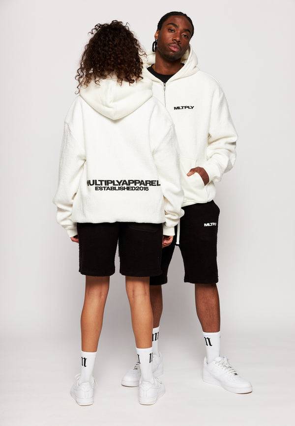 Multiply Spparel Oversize Zip Hoodie BRUSHED Off White