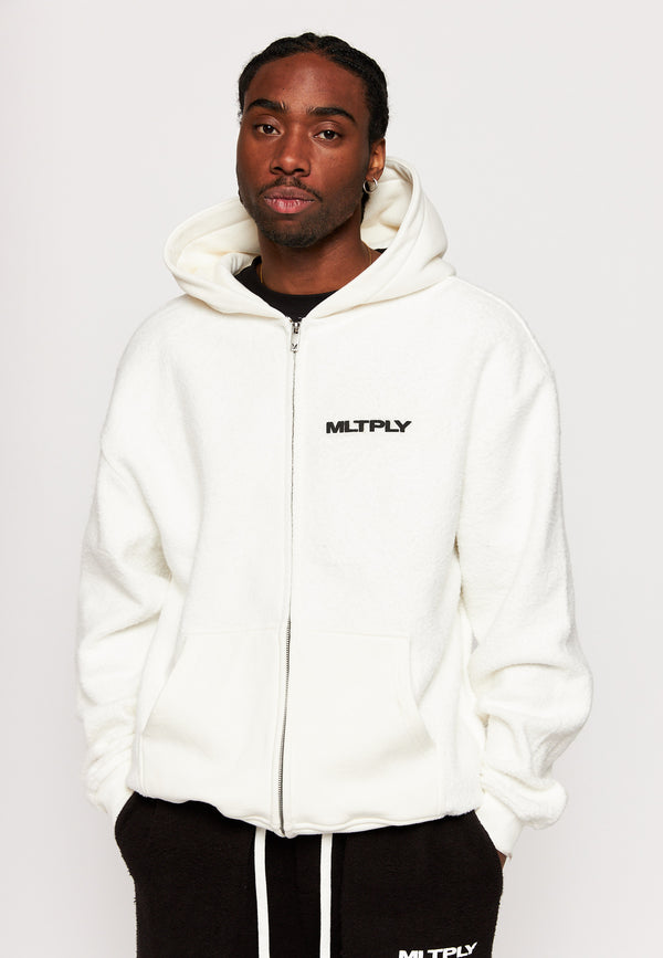 Multiply Spparel Oversize Zip Hoodie BRUSHED Off White