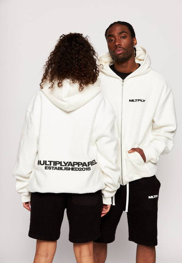 Multiply Spparel Oversize Zip Hoodie BRUSHED Off White