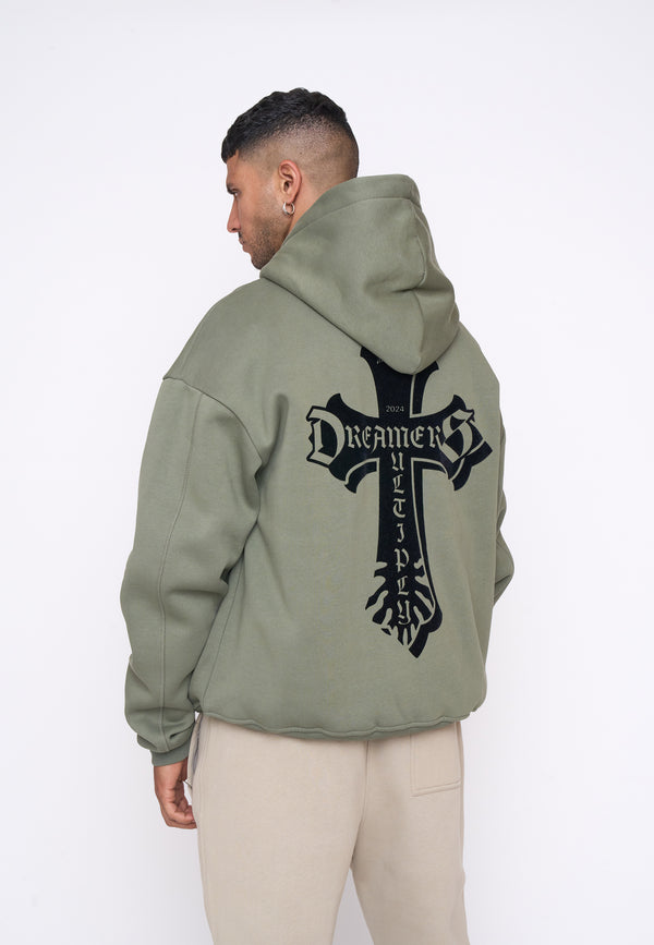 Multiply Spparel Oversize Zip Hoodie CAVALRY Four Leaf Clover