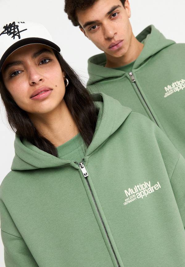 Multiply Spparel Oversize Zip Hoodie CONFLICT Hedge Green
