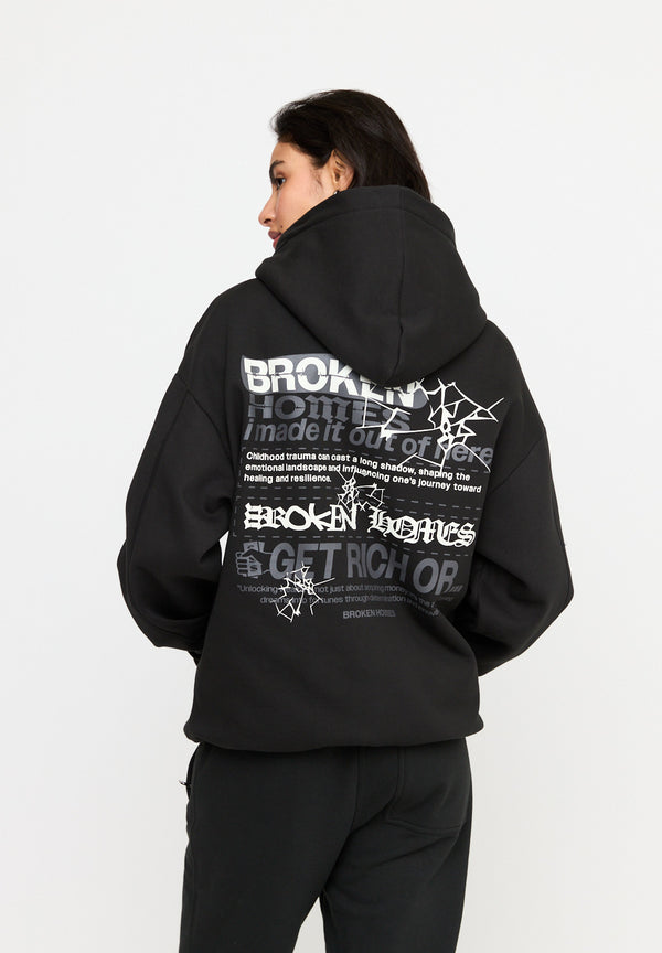 Multiply Spparel Oversize Zip Hoodie CUSTODY Black Soda Washed