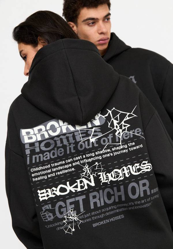 Multiply Spparel Oversize Zip Hoodie CUSTODY Black Soda Washed