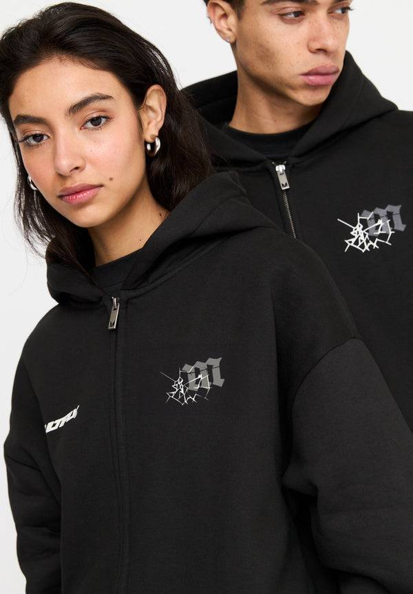 Multiply Spparel Oversize Zip Hoodie CUSTODY Black Soda Washed