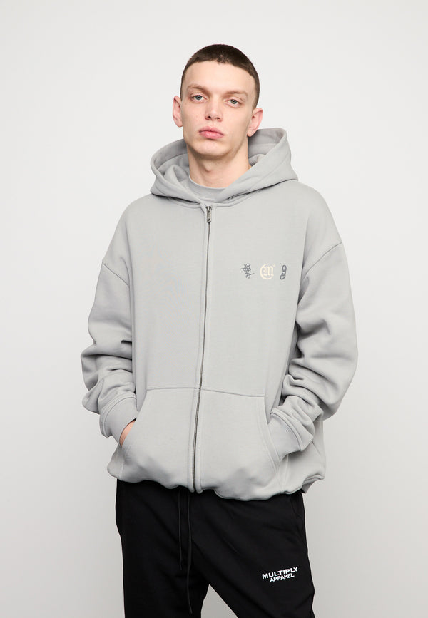 Multiply Spparel Oversize Zip Hoodie DEFAMATION Ultimate Grey